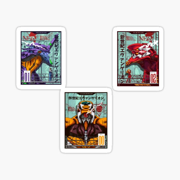 Vista previa del artículo con la obra «Pack de pegatinas de Evas version manga», diseñado y vendido por Hencchi.