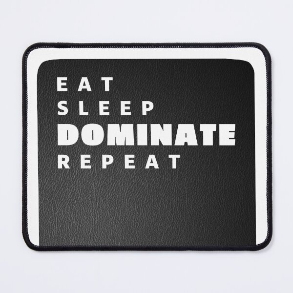 Item preview, Eat Sleep Dominate Repeat Distressed Leather- Typography designed and sold by ViewerEqualsPhoton.