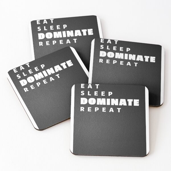 Item preview, Eat Sleep Dominate Repeat Distressed Leather- Typography designed and sold by ViewerEqualsPhoton.