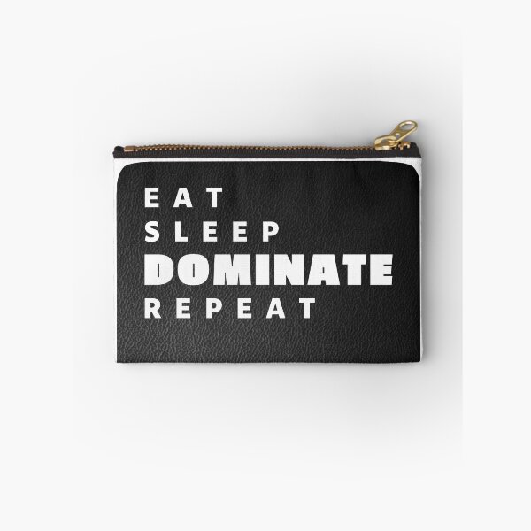 Item preview, Eat Sleep Dominate Repeat Distressed Leather- Typography designed and sold by ViewerEqualsPhoton.