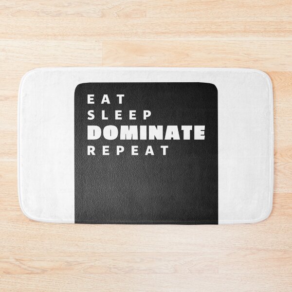 Item preview, Eat Sleep Dominate Repeat Distressed Leather- Typography designed and sold by ViewerEqualsPhoton.