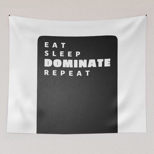 Item preview, Eat Sleep Dominate Repeat Distressed Leather- Typography designed and sold by ViewerEqualsPhoton.