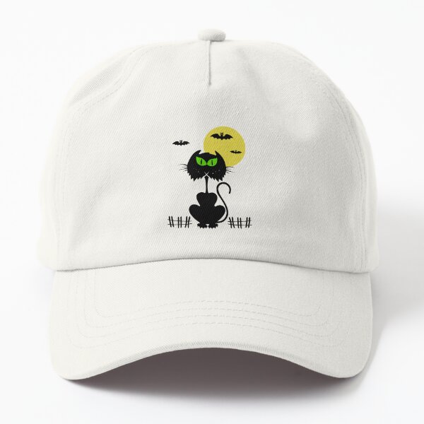 Cat in the moonlight Dad Hat