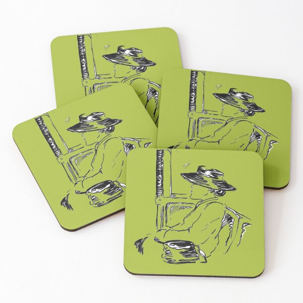 Item preview, Lady with the Black Leather Hat — Avacado Green designed and sold by South Bay Storyteller .