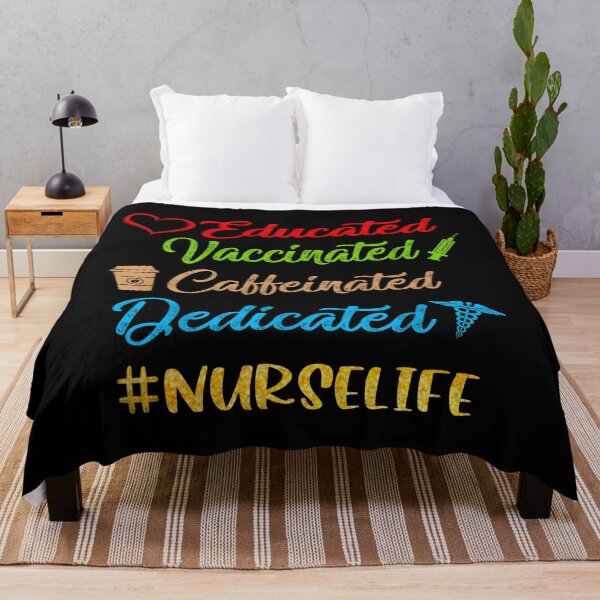 Item preview, Educated, vaccinated, caffeinated, dedicated #nurselife - Nursing designed and sold by Designs Of all kinds.