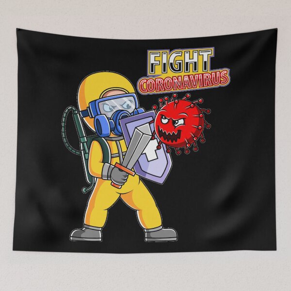 Item preview, People in Protective Suit fighting corona Covid 19 social distance designed and sold by Golden-place.