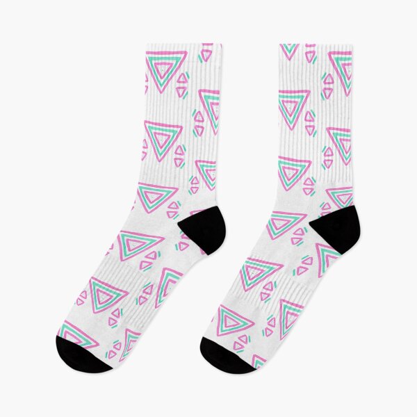 Item preview, Abstract triangles watercolour - aqua green and bright pink designed and sold by Nadia Arsky.