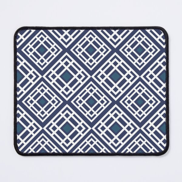Artikelvorschau, Weißes geometrisches quadratisches Muster mit marineblauem Hintergrund entworfen und verkauft von ABInspired.