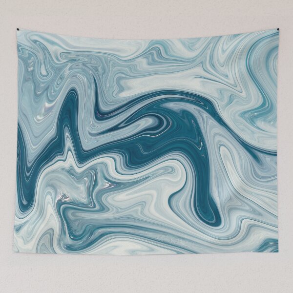 Item preview, White Blue Liquid Marble Texture designed and sold by NECHSTORE.