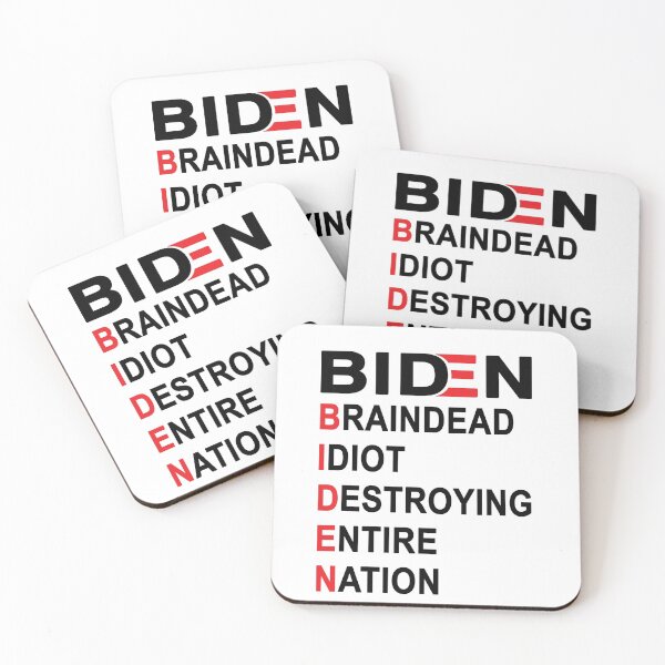 Item preview, Biden Braindead Idiot Destroying Entire Nation, Anti Joe Biden, Anti Biden designed and sold by Mirnamar.