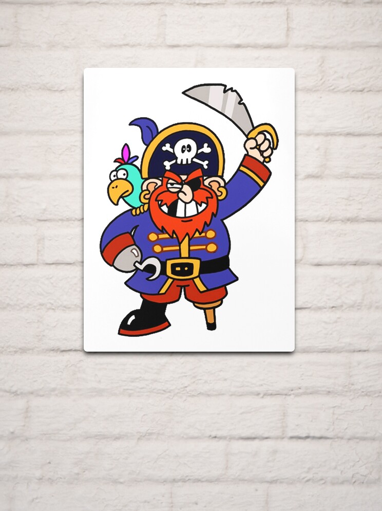 Cartoon Pirate with Peg Leg & Parrot Metal Print for Sale by Gravityx9
