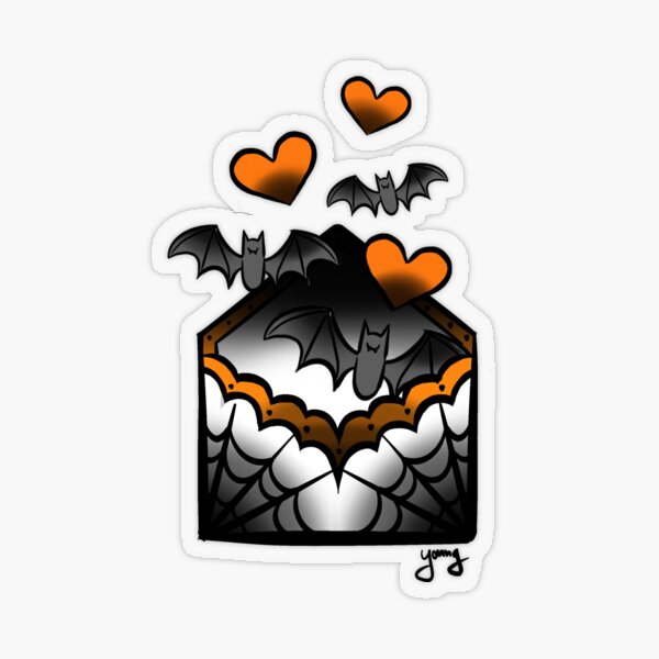 Halloween Heart Sticker  Cute Fall Sticker for Laptop