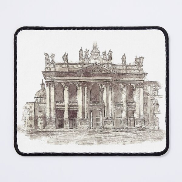 Item preview, Basilica of San Giovanni in Laterano - Rome, Italy - Sketch and Wash Style designed and sold by Retro Art Factory.
