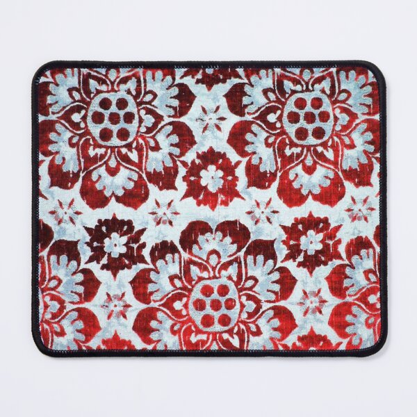 Item preview, ANTIQUE WHITE RED FLORAL VELVET WITH MEDICI EMBLEM  designed and sold by BulganLumini.