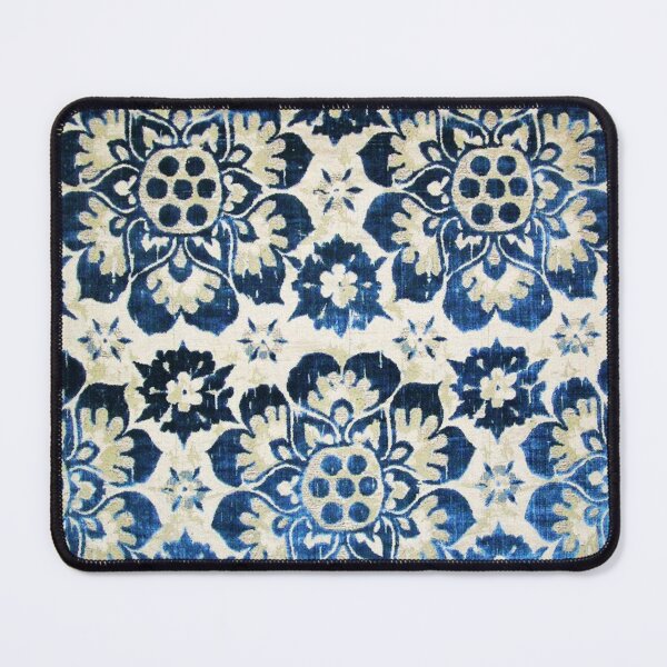 Item preview, ANTIQUE WHITE BLUE  FLORAL VELVET WITH MEDICI EMBLEM  designed and sold by BulganLumini.