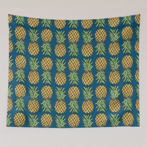 Item preview, Pineapple "buen orden" on blue designed and sold by Soramame.