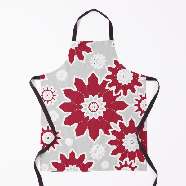 Item preview, Abstract floral pattern, white, red, grey designed and sold by Svitac.