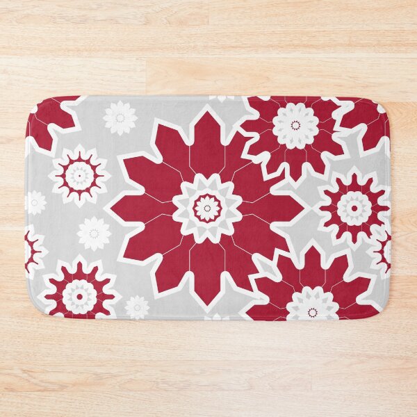 Item preview, Abstract floral pattern, white, red, grey designed and sold by Svitac.