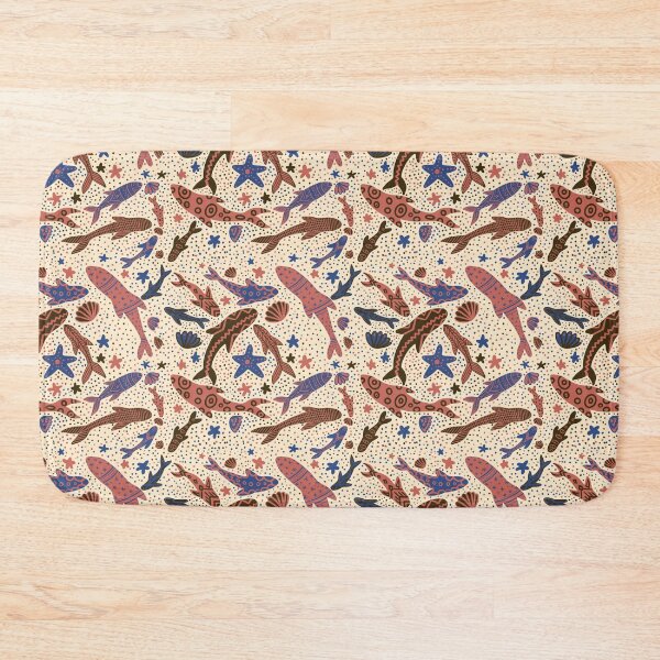 Item preview, Fish, stars and shells on beige  designed and sold by Labambapattern.