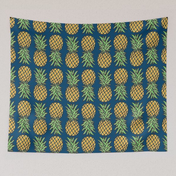 Item preview, pineapple "buen orden" on dark blue designed and sold by Soramame.