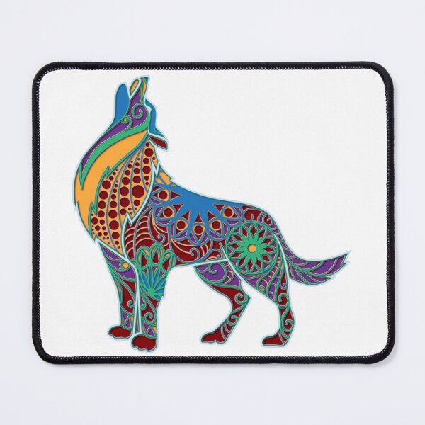 Item preview, Wolf Colorful Mandala Paper Cutout designed and sold by KrisSidDesigns.