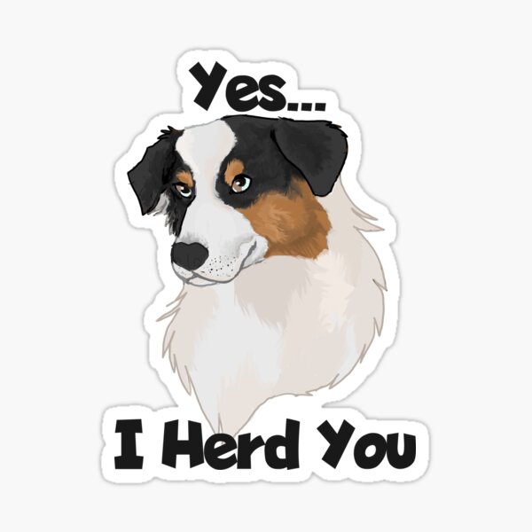 Item preview, yes I Herd you black tri Australian shepherd designed and sold by Blaspur.
