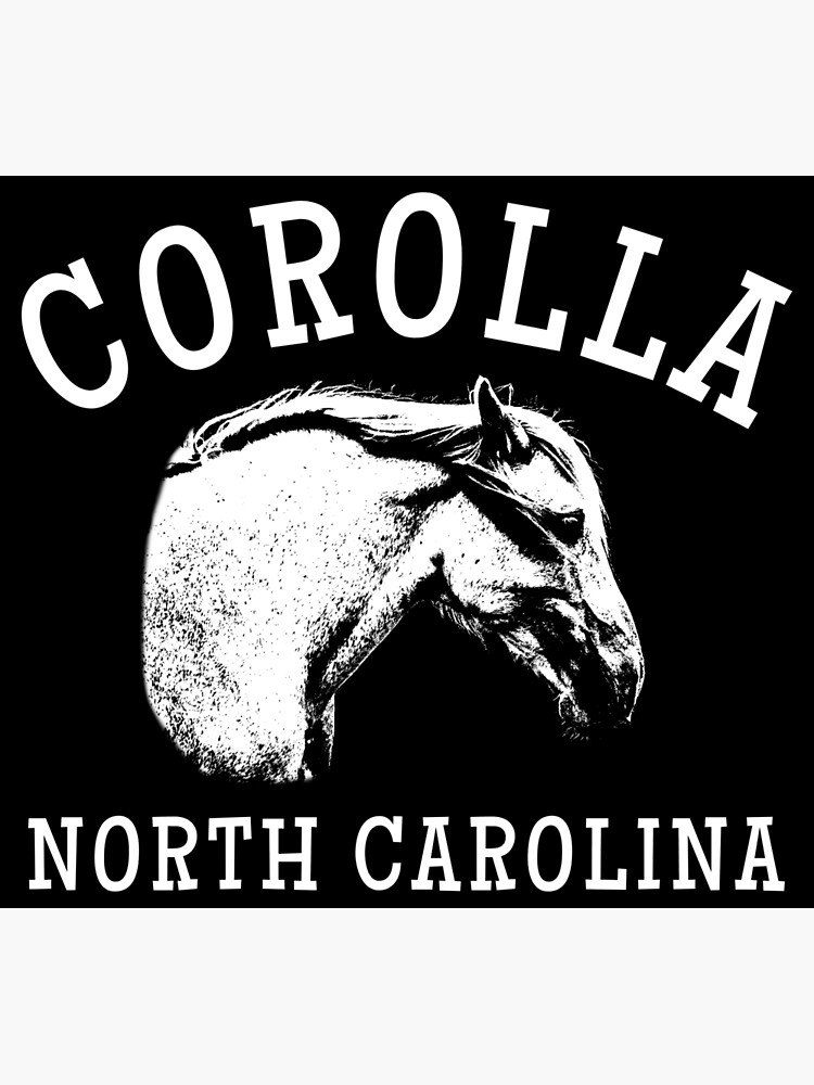 Disover Corolla Beach North Carolina OBX Horse Ocean Retro Sunset Premium Matte Vertical Poster
