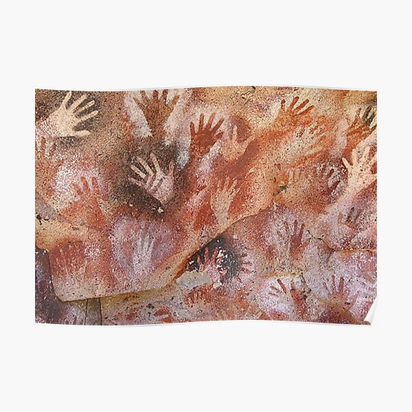 Cave Art Paintings Hands Poster For Sale By Amonarte Redbubble   Poster,504x498,f8f8f8 Pad,600x600,f8f8f8.u1 