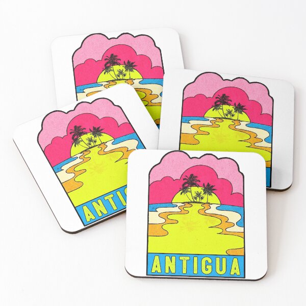 Item preview, Antigua Groovy Sunset 70's Hippie Hippy Vintage Barbuda designed and sold by DESTINATIONS DECAL DOS.