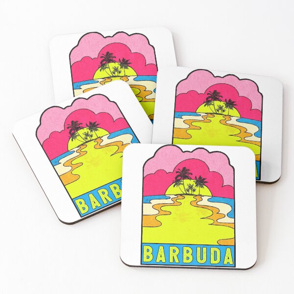 Item preview, Barbuda Groovy Sunset 70's Hippie Hippy Vintage Antigua designed and sold by DESTINATIONS DECAL DOS.
