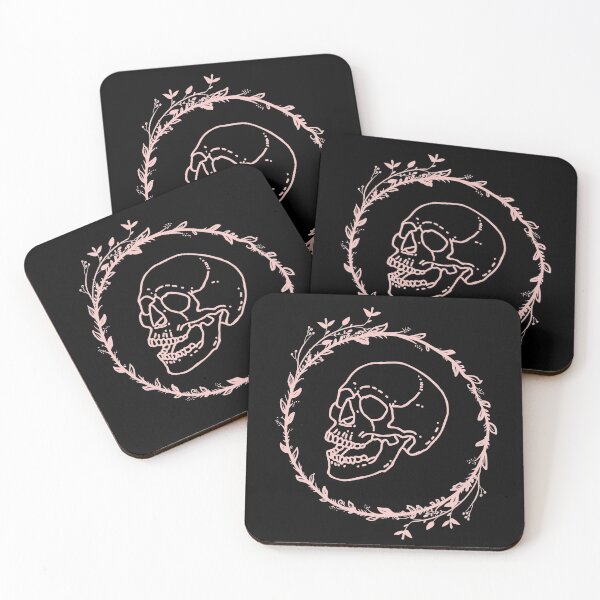 Item preview, Skull in a Ring of Leaves designed and sold by Ink-and-Thread.