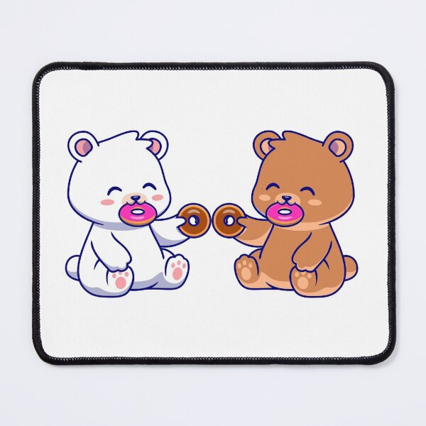 Item preview, Milk and Mocha bears are hungry | Milk Mocha eating donuts together  designed and sold by Giovanni's  Brown Quotes.