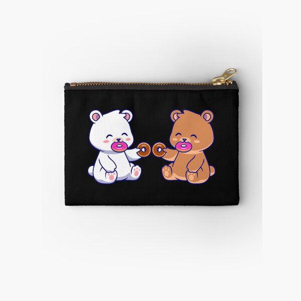 Item preview, Milk and Mocha bears are hungry | Milk Mocha eating donuts together  designed and sold by Giovanni's  Brown Quotes.