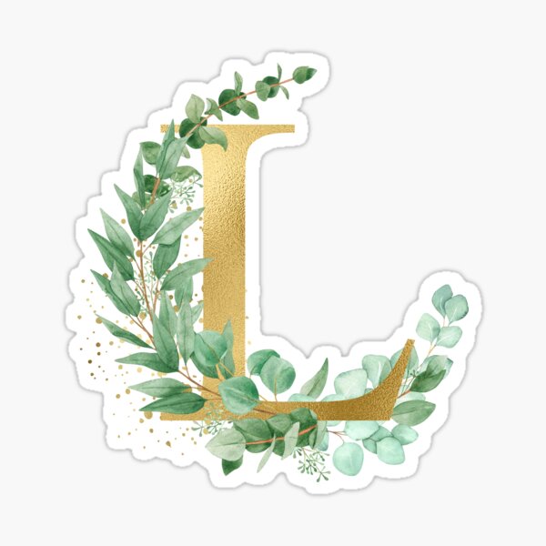 Gold alphabet N letters,T-Shirt, women ,wedding, girls, Alphabet, Gold  Letters. White Floral Alphabet Clip art, Watercolor Flowers Alphabet  Letters. Sticker for Sale by giantdesigns