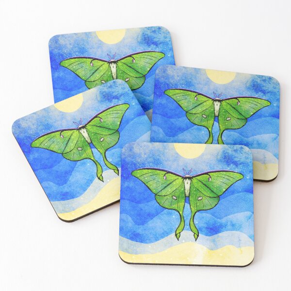 Item preview, Luna Moth under the moonlight - Blue Background designed and sold by Kelly Lees.