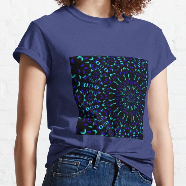 Amusing blue and teal circle pattern Classic T-Shirt
