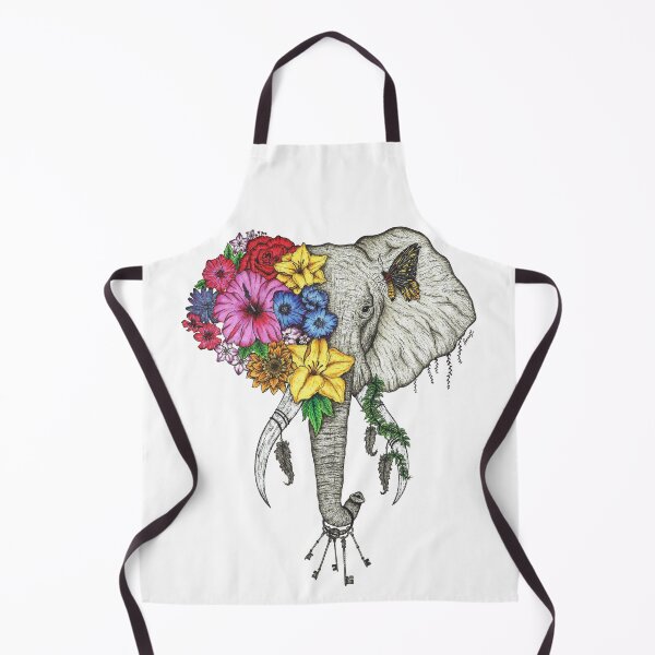Item preview, Floral Elephant - Colour - White Background designed and sold by SamuelJ.