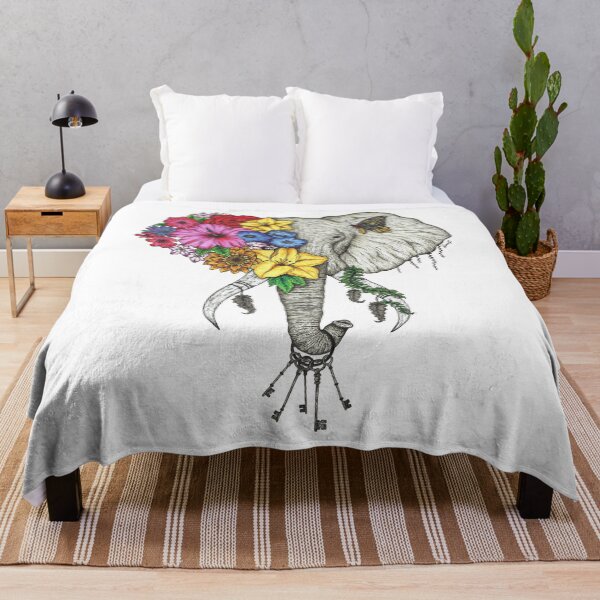 Item preview, Floral Elephant - Colour - White Background designed and sold by SamuelJ.