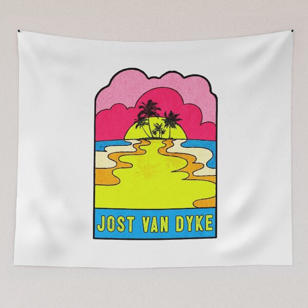 Item preview, Jost Van Dyke Groovy Sunset 70's Hippie Hippy Vintage British Virgin Islands designed and sold by DESTINATIONS DECAL DOS.