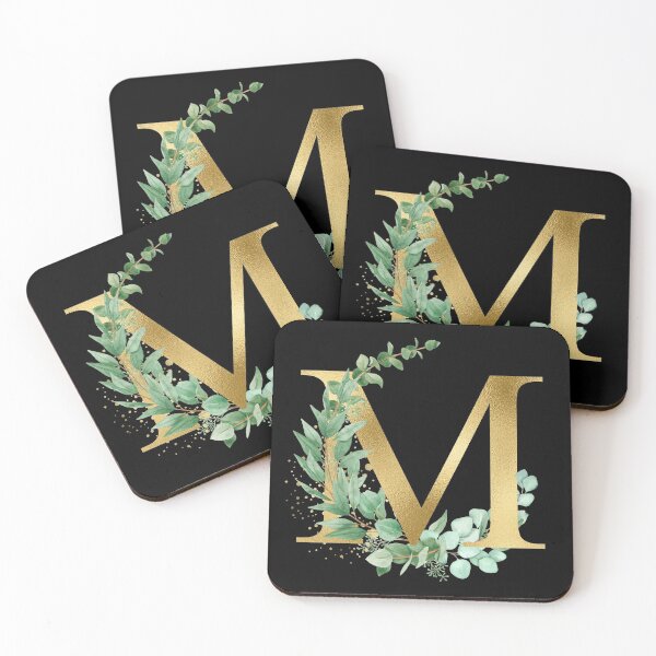 Item preview, Gold  alphabet M letters,T-Shirt, women ,wedding, girls, Alphabet | Gold Letters. White Floral Alphabet   Clip art, Watercolor Flowers Alphabet Letters. designed and sold by giantdesigns.