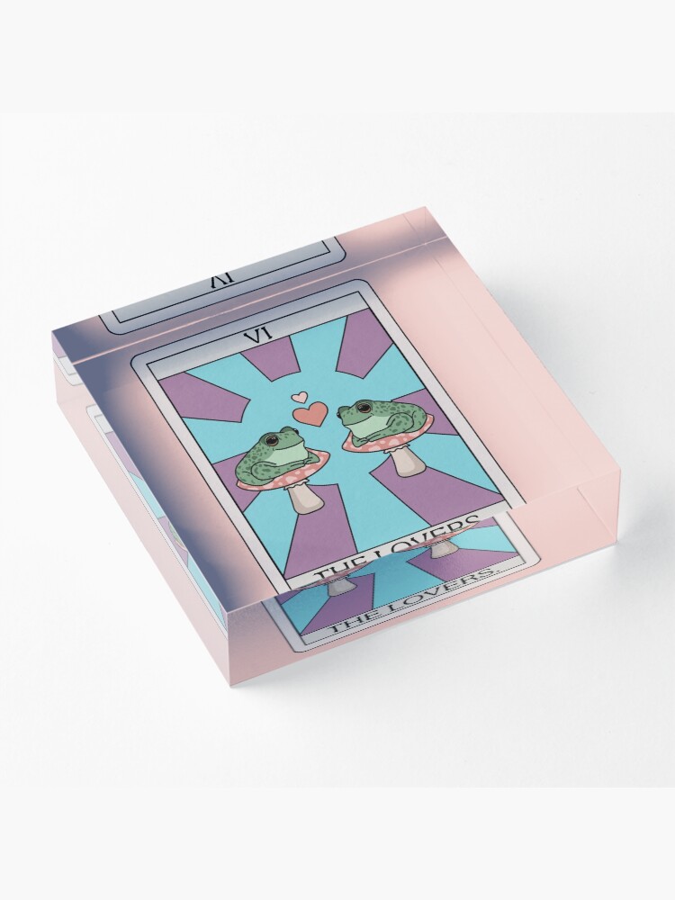 Alternate view of The Lovers Frog Tarot Acrylic Block