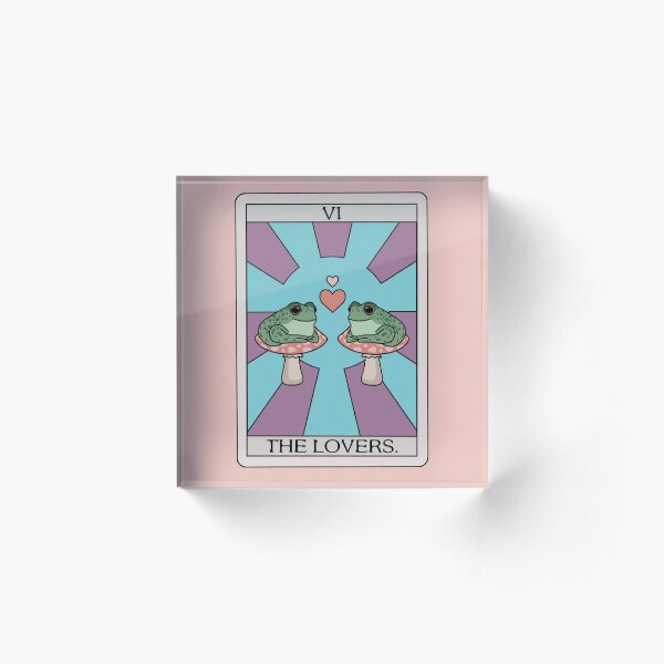 The Lovers Frog Tarot Acrylic Block