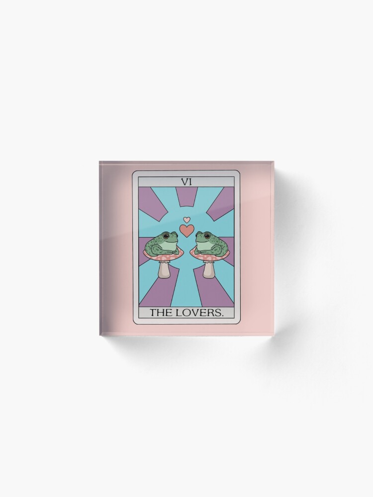 Alternate view of The Lovers Frog Tarot Acrylic Block