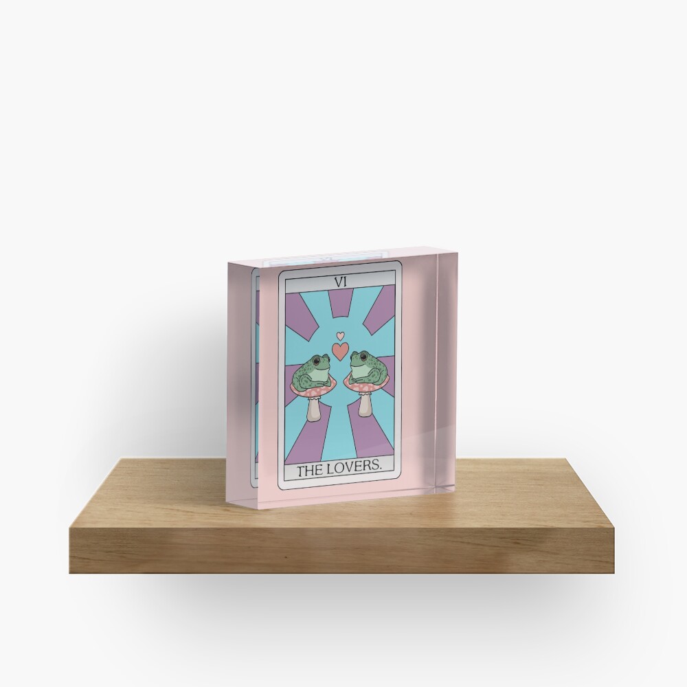 The Lovers Frog Tarot Acrylic Block