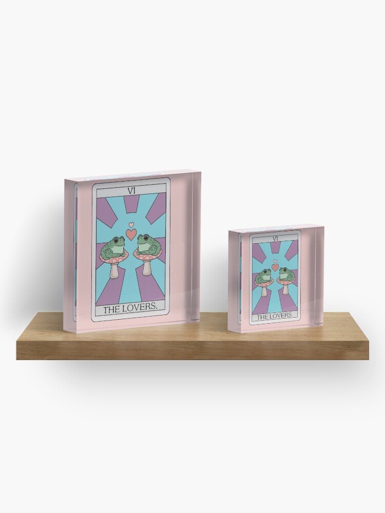 Alternate view of The Lovers Frog Tarot Acrylic Block