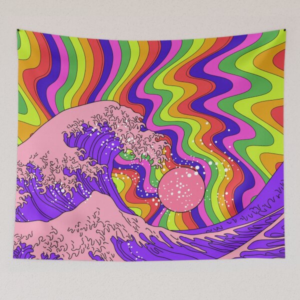 Item preview, Great Wave in Psychedelic Hippie style designed and sold by Golden-Peace.