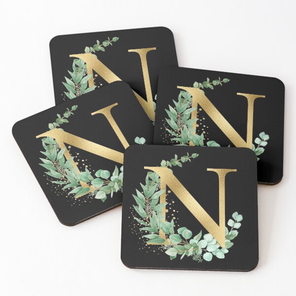 Item preview,  Gold  alphabet N letters,T-Shirt, women ,wedding, girls, Alphabet | Gold Letters. White Floral Alphabet   Clip art, Watercolor Flowers Alphabet Letters. designed and sold by giantdesigns.