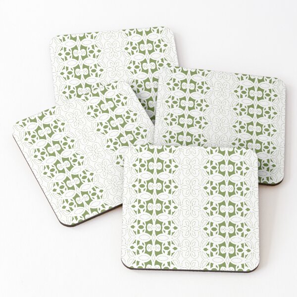 Artikelvorschau, Modern ornamental pattern in olive green, white entworfen und verkauft von Svitac.