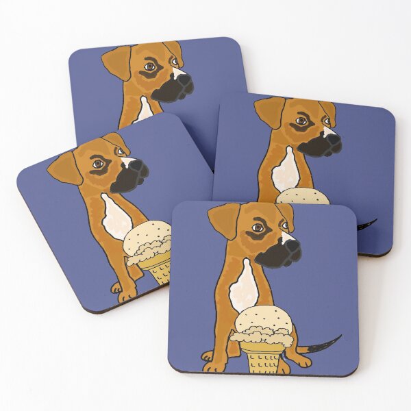 Item preview, Funny Boxer Mix Dog eating Ice Cream designed and sold by Nature's Fancy.