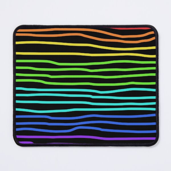 Item preview, Rainbow Hand Drawn Lines on Black designed and sold by Whoopsidoodle.